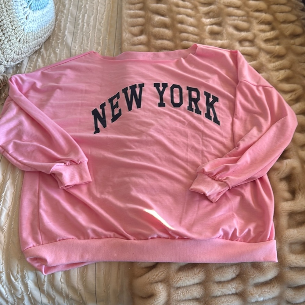Off the shoulder pink shien top size large